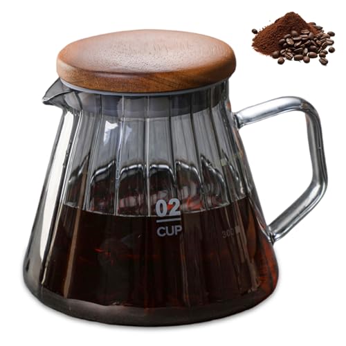 Creamer Pitcher mit Deckel 600 ml Elegante Wellenform Clear Glass Creamer Pitcher Kaffeekanne Serving -Set mit Griff und Holzdeckel für die Heimküche Creamer Pitcher mit Deckel 600 ml Elegante Wellenform Clear Glass Creamer Pitcher Kaffeekanne Serving -Set mit Griff und Holzdeckel für die Heimküche von CGTQROVR