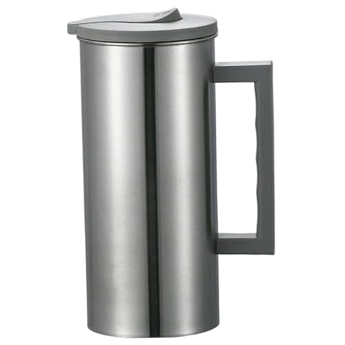 Edelstahlkrug mit Deckel 1800 ml Metallkrug Großer Öffnung Edelstahl -Krug mit Griff ohne Schlupfwasser Krug ideal für Kaffee -Tee -Saftgetränke von CGTQROVR