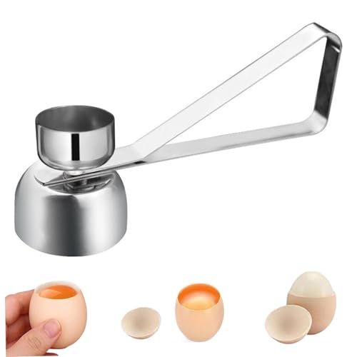 Eier Cracker Edelstahl Eieröffner Resilient Manual Toper Cutter Spiegel poliertes SCHLAGE CRACER -Werkzeug ideal zum Kochen ideal zum Entfernen weicher oder hart gekochter Schalen von CGTQROVR