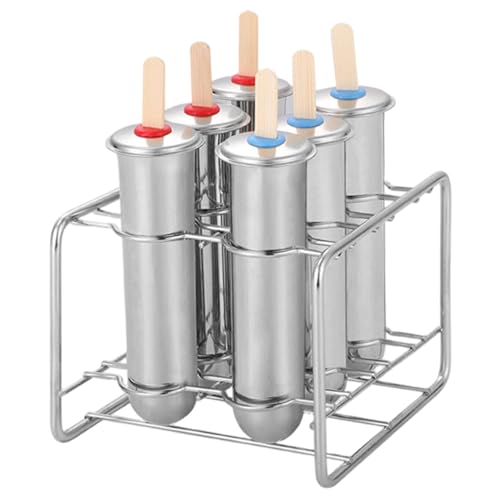 Eis am Stiel formen 6 Hohlraum BPA kostenloser Edelstahl Easy Freisetzung wiederverwendbare DIY -Eiscreme mit Deckeln, die perfekt für Küchenzubehör für Heimküche perfekt sind von CGTQROVR