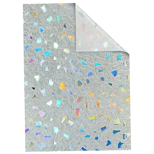 Fenster Datenschutzfilm 18x79in PVC Regenbogen Anti-UV-Selbstkleber Selbstklebender Glasfenster Film Hitze blockieren statische Aufkleber perfekt für Heimbüro von CGTQROVR