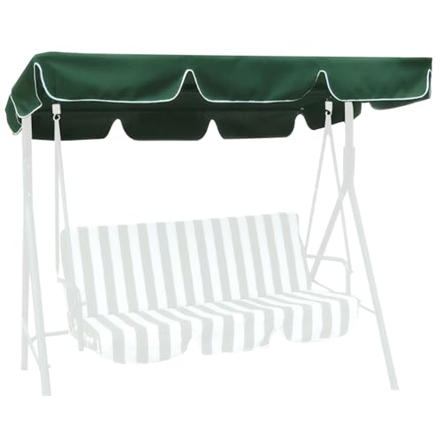 Porch Swing Baldachin Ersatz wasserdichte UV -Schutz im Freien im Freien Swing Baldachin 76.8x49.2x5.9in Oxford Stoff - - Ersatz, Dunkelgrün von CGTQROVR