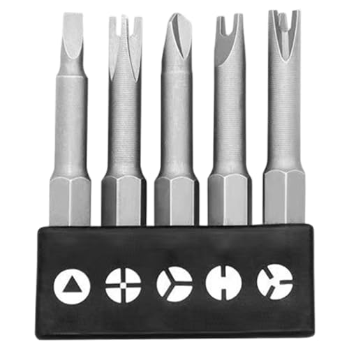 Schraubendreher-Bit (5pcs) 2-Zoll, speziell geformte Chrom-Vanadium-Stahlschraubbit mit U-Form Y-Form 3-Punkt-Kreuz und Dreieck für Mechanical Worker Electrician von CGTQROVR