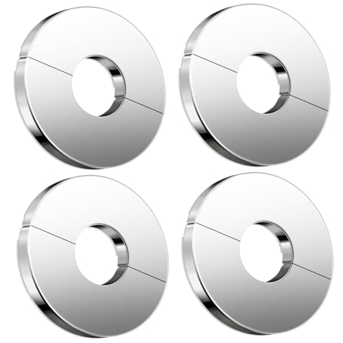 Spliter Flansch 4pcs 4inch, Edelstahl-Escutcheon-Ring mit 43 mm innerer Loch Schutz selbstklebender Escutcheon-Teller für Toilettenleitungskühler Spliter Flansch 4pcs 4inch, Edelstahl-Escutcheon-Ring mit 43 mm innerer Loch Schutz selbstklebender Escutcheon-Teller für Toilettenleitungskühler von CGTQROVR