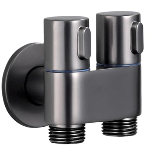Toilettenhahn 1-in-2-out Dual Control Ventil Hand gehaltene Toilettensprühgerät, Edelstahl Bidet Sprayer Dual Butt Waschmaschine zur Reinigung des Bades Toilettenhahn 1-in-2-out Dual Control Ventil Hand gehaltene Toilettensprühgerät, Edelstahl Bidet Sprayer Dual Butt Waschmaschine zur Reinigung des Bades von CGTQROVR