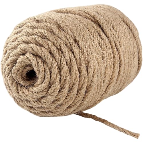 Twine-Seil, 3/4 Zoll x 49 Fuß Hanfseil, weastresistente Jute-Schnur zum Handwerk, Kratzerposten von Katzen, Gartenpflanzen, Bündelung, Sport und Landschaftsgestaltung Twine-Seil, 3/4 Zoll x 49 Fuß Hanfseil, weastresistente Jute-Schnur zum Handwerk, Kratzerposten von Katzen, Gartenpflanzen, Bündelung, Sport und Landschaftsgestaltung von CGTQROVR
