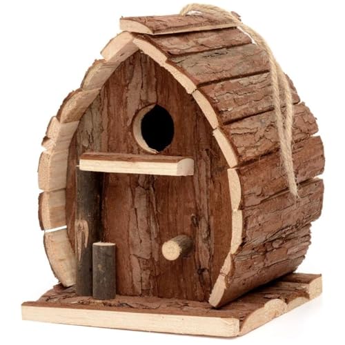 Vogelschachtel, hölzerne Hängelhaus 5x6x3 rustikales natürliches Wetterdicht ideal für Jede Größe Garten im Freien Baum oder Balkon von CGTQROVR