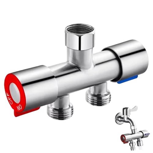 CGTQROVR Wasserhahnsplitter 1 in 2 Out gebürstet 1/2 Edelstahl -Wasserschlauchsplitter mit Zwei Keramiksteuerventil für Waschmaschine, Toilette, Warmwasserbereiter CGTQROVR Wasserhahnsplitter 1 in 2 Out gebürstet 1/2 Edelstahl -Wasserschlauchsplitter mit Zwei Keramiksteuerventil für Waschmaschine, Toilette, Warmwasserbereiter von CGTQROVR