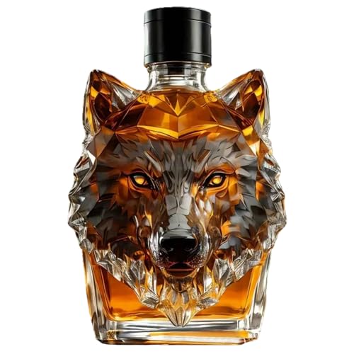 Whisky Flasche 350 ml künstlerische und elegante Wolfkopf -Form -Whisky -Dekanter Lustige einzigartige einzigartige Glasflüssigkeitsflaschen für Papa Mann Alkohol Loves Geschenke Whisky Flasche 350 ml künstlerische und elegante Wolfkopf -Form -Whisky -Dekanter Lustige einzigartige einzigartige Glasflüssigkeitsflaschen für Papa Mann Alkohol Loves Geschenke von CGTQROVR
