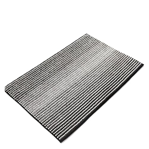 CGUOHU Badematte Badezimmerteppich- und Mattenset, dick, saugfähig, rutschfest, weich und matt, maschinenwaschbar(Black,50CMX80CM) von CGUOHU