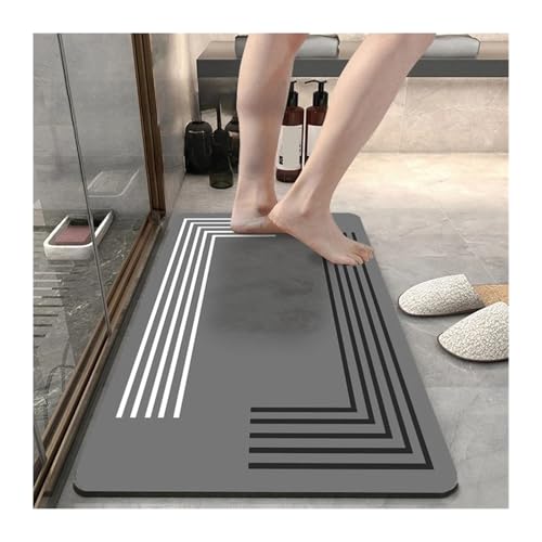 CGUOHU Badematte Kieselgur-Badematte, Rutschfester Kieselgur-Teppich, saugfähig, Küchenbodenunterlage, schnelltrocknend, Dusch-/WC-Vorleger, Eingangs-Fußmatte(Color 2,S 40x60cm) von CGUOHU