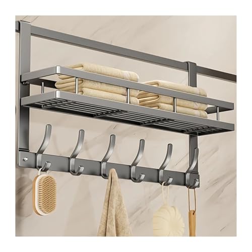 CGUOHU Türhaken 2 Stück Metallhaken, einfach zu installierendes Lagerregal über der Tür for Schlafzimmer, Badezimmer, Küchenorganisation, Küchenaufbewahrung von CGUOHU
