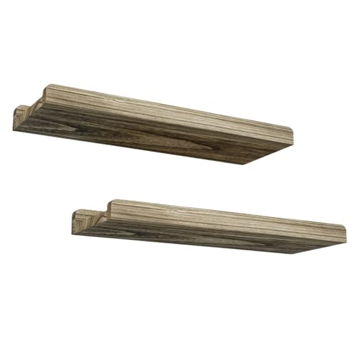 CGUOHU Wandmontiertes Bücherregal 2 Stück schwebende Regale zur Wandmontage, Bücherregale, rustikales Bilderregal aus Holz for Wohnzimmer und Küche Für Schlafzimmer, Büro(Wood Colour) von CGUOHU