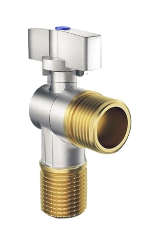 Eckventil Für Wasserhähne 2 PCS Messing Warm- Und Kaltwasserhahn Eckventil G1/2 Zoll Badezimmer Küchenspüle Absperrventil Toilettenanschluss Wasserdruckregler(Cold water valve) von CGUOHU