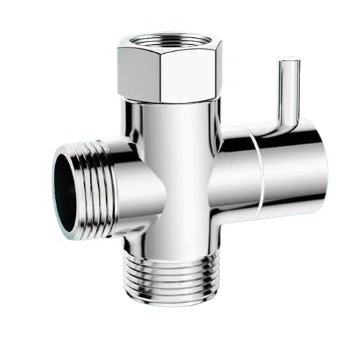 Eckventil Für Wasserhähne 2 Stück Chrom Badezimmer WC Bidet G1/2 Zoll T-Adapter Dusche Umstellventil Duscharmatur T-Anschluss Ventil von CGUOHU