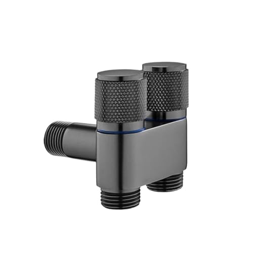 Eckventil Für Wasserhähne Eckventil Wandmontage Toilette Waschmaschine Wasserhahn Eins In Zwei Aus Wasser Reinigungshahn Badezimmer Toilettenzubehör(Black) von CGUOHU