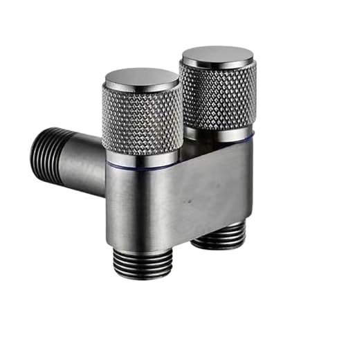 Eckventil Für Wasserhähne Eckventil Wandmontage Toilette Waschmaschine Wasserhahn Eins In Zwei Aus Wasser Reinigungshahn Badezimmer Toilettenzubehör(Gray) von CGUOHU