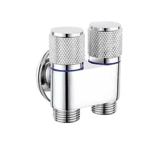 Eckventil Für Wasserhähne Eckventil Wandmontage Toilette Waschmaschine Wasserhahn Eins In Zwei Aus Wasser Reinigungshahn Badezimmer Toilettenzubehör(Silver) von CGUOHU