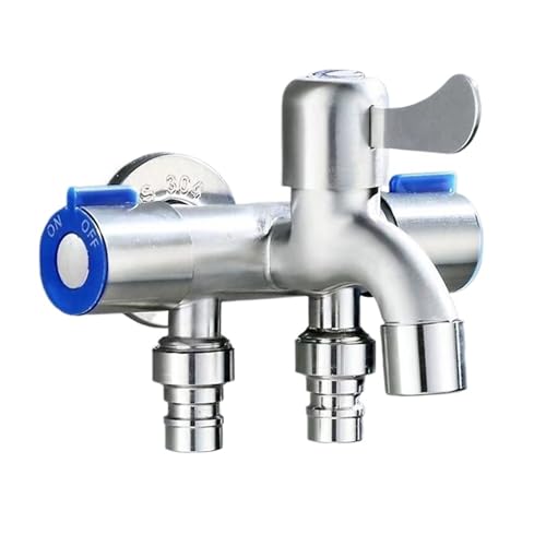 Eckventil Für Wasserhähne Edelstahl-Dreiwegehahn, Waschbecken, Wasserhahn, Waschmaschine, 2-Wege-Eckventil mit Rohband, 12 x 6 9 cm, G1/2 Zoll von CGUOHU