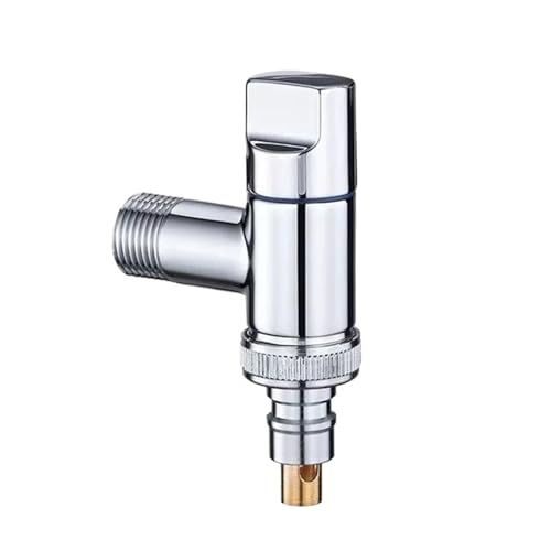Eckventil Für Wasserhähne Waschmaschine Schnellöffnung Winkelventil Badezimmerzubehör Multifunktions G1/2 Automatischer Wasserstopper Wasserhahn(Silver) von CGUOHU