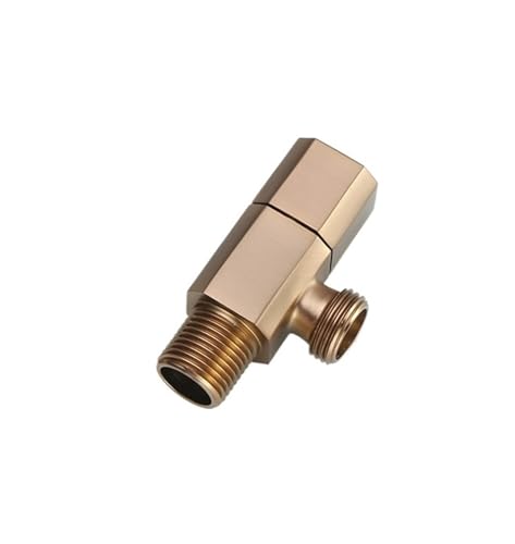 Eckventil Für Wasserhähne Wasserhahn-Eckventil, goldfarben, G1/2 Zoll, wandmontiertes Eckventil, massives Messing, Einzel- und Doppelauslass, Badezimmer-Zubehör(Golden Single) von CGUOHU