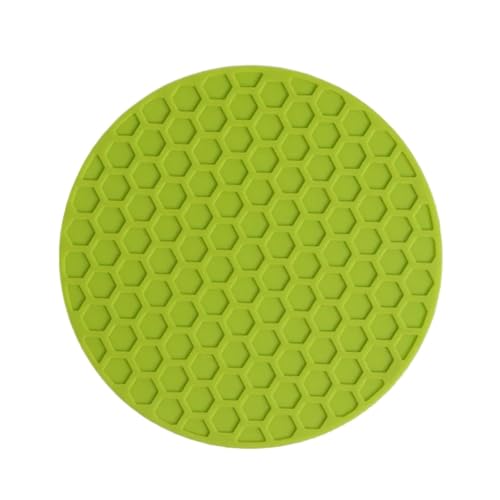 Geschirr Isolierkissen 3 stücke Runde Untersetzer Tassenmatten Kaffee Getränke Silikon Teetassenhalter Verdickte Anti-Rutsch Wärme Verdickte Pads Küchentisch Zubehör Topfuntersetzer(Green,ROUND_9CM) von CGUOHU