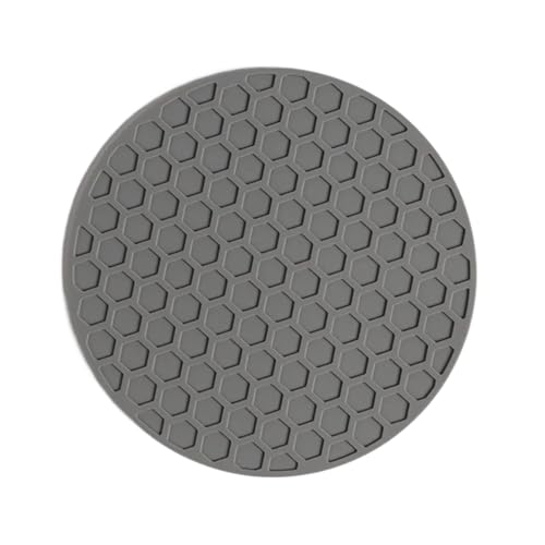 Geschirr Isolierkissen 3 stücke Runde Untersetzer Tassenmatten Kaffee Getränke Silikon Teetassenhalter Verdickte Anti-Rutsch Wärme Verdickte Pads Küchentisch Zubehör Topfuntersetzer(Grey,ROUND_9CM) von CGUOHU