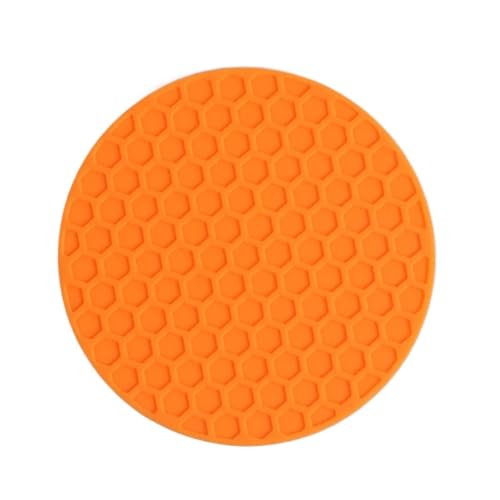 Geschirr Isolierkissen 3 stücke Runde Untersetzer Tassenmatten Kaffee Getränke Silikon Teetassenhalter Verdickte Anti-Rutsch Wärme Verdickte Pads Küchentisch Zubehör Topfuntersetzer(Orange,ROUND_10CM) von CGUOHU