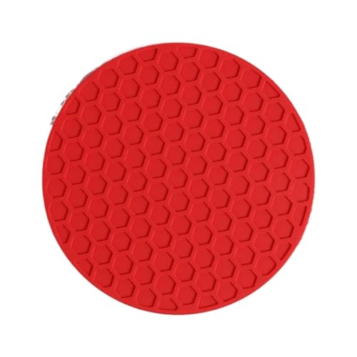 Geschirr Isolierkissen 3 stücke Runde Untersetzer Tassenmatten Kaffee Getränke Silikon Teetassenhalter Verdickte Anti-Rutsch Wärme Verdickte Pads Küchentisch Zubehör Topfuntersetzer(Red,ROUND_10CM) von CGUOHU