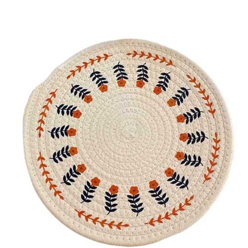 Geschirr Isolierkissen 3 stücke Runde Woven Isolierung Topf Matte Baumwolle Seil Tischset Esstisch Bahn Schüssel Pad Einfache Platte Matte Hause Dekoration Tasse Matten Topfuntersetzer(M 18cm) von CGUOHU