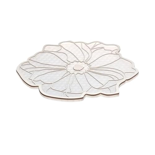 Geschirr Isolierkissen 3 stücke Silikon Tischset Blume Küche Esstisch Dekor Wärmedämmung Matte Pad Tasse Halter Bahn Schüssel Tischset Topfuntersetzer(Beige) von CGUOHU