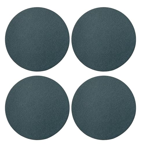 Geschirr Isolierkissen 4 Teile/satz Faux Leder Tischset Geschirr Pad Hause Kantine Hitze Beweis Isolierung Coaster Runde Trinken Matte Untersetzer Matten Zubehör Topfuntersetzer(Dark Green) von CGUOHU