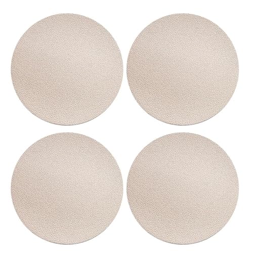 Geschirr Isolierkissen 4 Teile/satz Faux Leder Tischset Geschirr Pad Hause Kantine Hitze Beweis Isolierung Coaster Runde Trinken Matte Untersetzer Matten Zubehör Topfuntersetzer(Golden) von CGUOHU