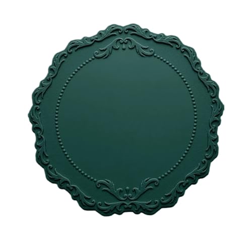 Geschirr Isolierkissen 4 stücke Silikon Tischset Runde Blume Kaffee Abendessen Tisch Matte Geprägte Rosa Coaster Hitze Beständig Küche Geschirr Esszimmer Matte Topfuntersetzer(Green) von CGUOHU