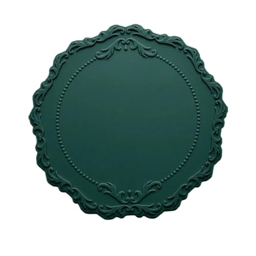 Geschirr Isolierkissen 4 stücke Spitze Silikon Untersetzer Tischset Relief Boden Rutschfeste Tisch Dekoration Matte Küche Zubehör Runde Tasse Matte Geschirr Pad Topfuntersetzer(Green) von CGUOHU