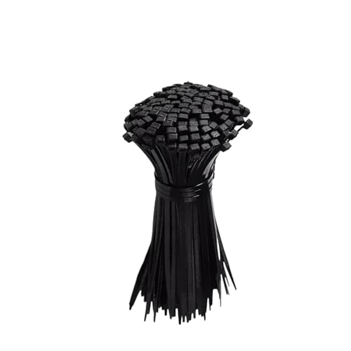 Kabelbinder 1000 Stück Nylon-Kabelbinder, verstellbar, selbstsichernd, Kordelbänder, Befestigungsschlaufe, wiederverwendbarer Kunststoffdraht for das Home Office(Balck) von CGUOHU