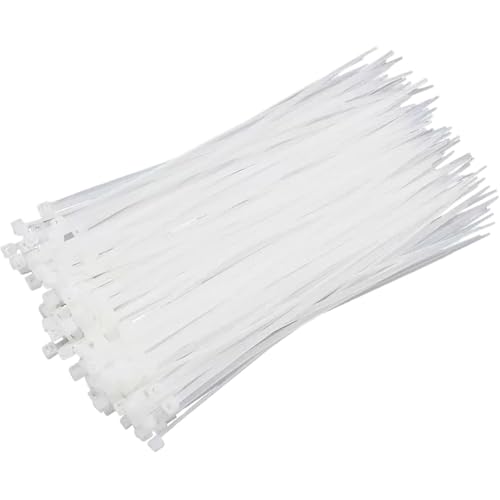 Kabelbinder 1000 stücke Selbst-verriegelung Nylon Kabelbinder Set Schwarz Zip Wraps Strap Multi-zweck Eelectrian Krawatte(White) von CGUOHU
