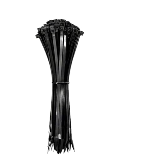 Kabelbinder 300 Stück schwarze Kabelbinder mit hoher Zugfestigkeit, UV-beständig, selbstsichernd for das Kabelmanagement im Home Office(6X40cm) von CGUOHU