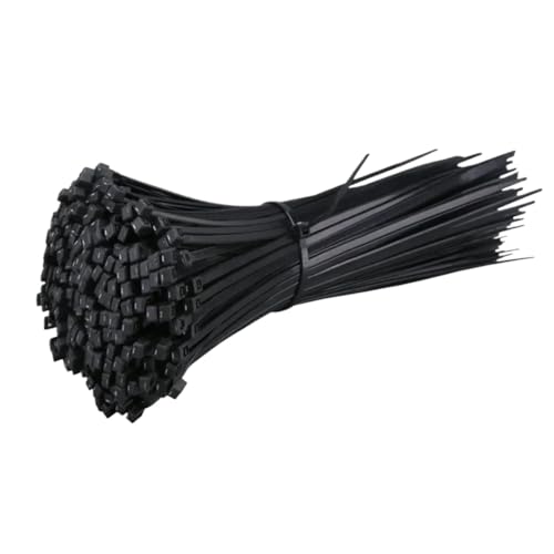 Kabelbinder 300 Stück selbstsichernde Kunststoff-Nylon-Kabelbinder, Befestigungsring, Reißverschluss, Wickelgurt(4x250MM) von CGUOHU