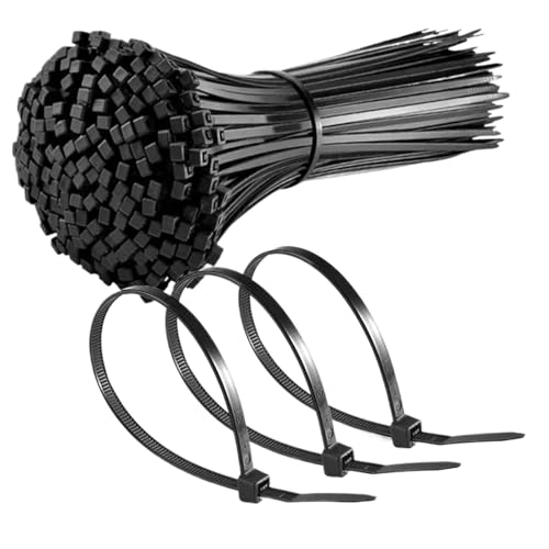 Kabelbinder Kabelbinder, schwarz, 4 x 300 mm, Befestigungsringe, wiederverwendbar, mit Reißverschluss, abnehmbar, multifunktional, 250 Stück Kabelbinder Kabelbinder, schwarz, 4 x 300 mm, Befestigungsringe, wiederverwendbar, mit Reißverschluss, abnehmbar, multifunktional, 250 Stück von CGUOHU