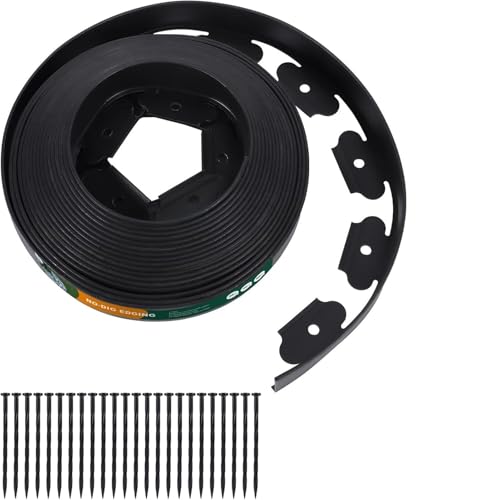 Rasenkante 5 m Garten-Landschaftseinfassungs-Set ohne Graben,1 cm hohe Rasenbegrenzung aus schwarzem Kunststoff for Landschaftsbau und Blumengärten Rasenkante 5 m Garten-Landschaftseinfassungs-Set ohne Graben,1 cm hohe Rasenbegrenzung aus schwarzem Kunststoff for Landschaftsbau und Blumengärten von CGUOHU