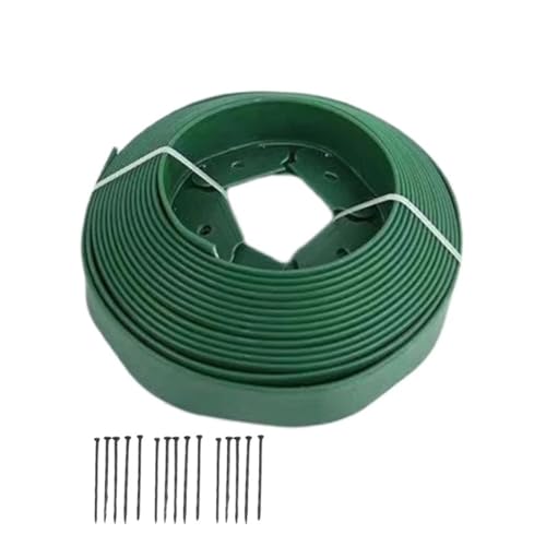 Rasenkante 5M Feste Gartenbarriere Rasengras Kunststoffkantenrand Landschaftsrand-Kit mit Verankerungsspikes Einfache Installation(Green) von CGUOHU