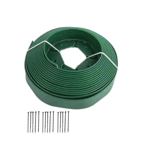 Rasenkante 5M Feste Gartenbarriere Rasengras Kunststoffkantenrand Landschaftsrand-Kit mit Verankerungsspikes Einfache Installation(Green) von CGUOHU