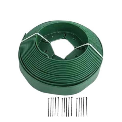 Rasenkante 5M Feste Gartenbarriere Rasengras Kunststoffkantenrand Landschaftsrand-Kit mit Verankerungsspikes Einfache Installation(Green) von CGUOHU