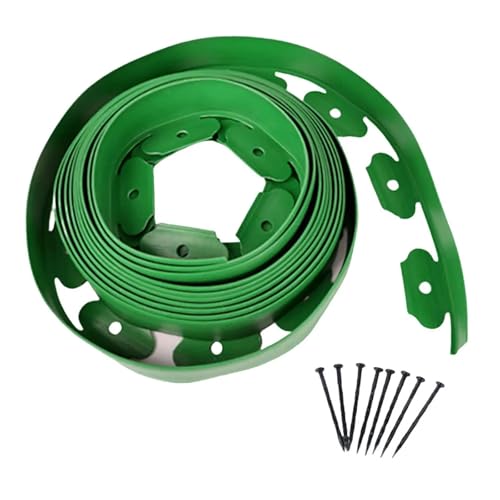 Rasenkante 5M Landschaftsrand mit Spikes Rasengrenze kein Graben Flexibles Kit for Yard Blumenbetten(Green) von CGUOHU