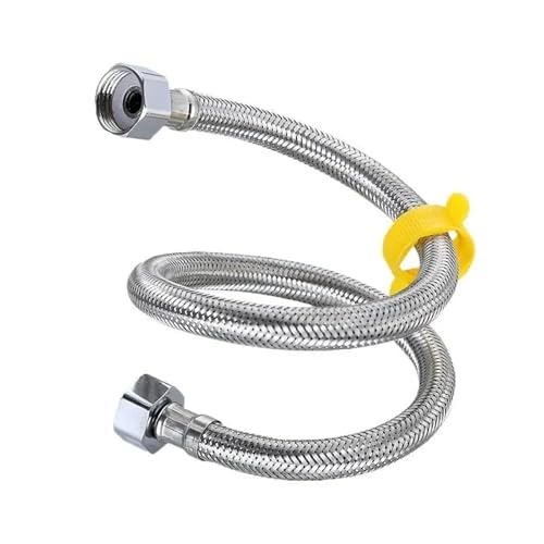 Wasserhahn-Zuleitung 2 PCS 304 Edelstahl Wasserhahn Geflochtene Wasserleitung 1/2 Zoll Warm- und Kaltwasserhahn Zulaufschlauch Heizung Flexibles Verbindungsrohr(50cm) von CGUOHU