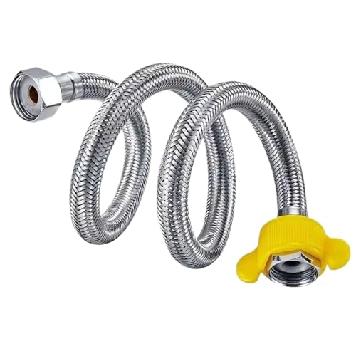 Wasserhahn-Zuleitung 2 PCS Flexible Wasserversorgungsrohre for Kalt- und Warmwasser Edelstahlarmaturen for Bad und Küche(60cm) von CGUOHU