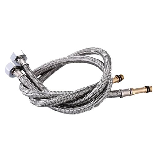 Wasserhahn-Zuleitung 2 Stück 60/80 cm Badezimmer-Küchenhahn-Anschluss Geflochtener Versorgungsschlauch Edelstahl-Waschtischhahn Heiß- und Kaltwasser-Zulaufrohr G1/2"(80cm) von CGUOHU