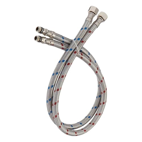 Wasserhahn-Zuleitung 2-teiliger Wasserhahnanschluss, Edelstahl-Zufuhrschlauch, 3/8 9/16 1/2 Innengewinde, Kompressionsgewinde x M10 Stecker(60CM,3-8 x M10) von CGUOHU