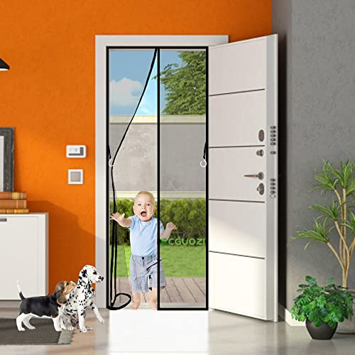 Fliegengitter Balkontür 125 x 180 cm Magnet Insektenschutz Tür, Hände frei, Fliegengitter Magnetvorhang für Küche/Wohnzimmer/Schlafzimmer Schwarz von CGUOZI